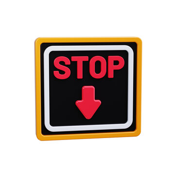 Stop sign 3d render icons