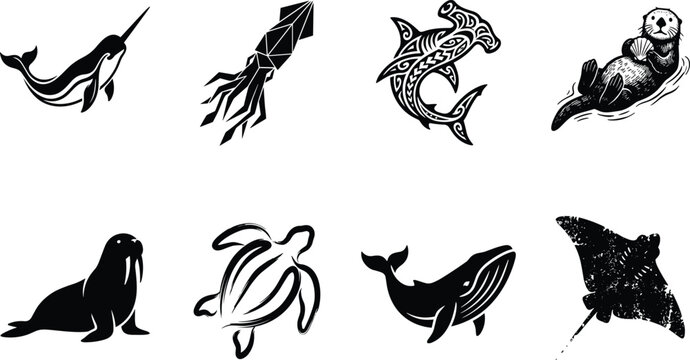 Architectural landmarks and building silhouette icon set featuring pyramid, triumphal arch, gothic cathedral, skyscraper, and suspension bridge vectors