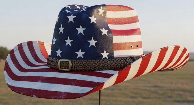 American flag cowboy hat patriotic western wear symbol