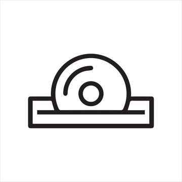  CD rom icon line isolated on white background. Black flat thin icon on modern outline style.