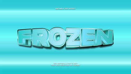 Obraz premium Frozen 3D editable text effect, winter and ice theme font style