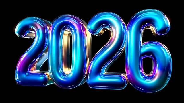 Shiny Blue 2026 New Year.