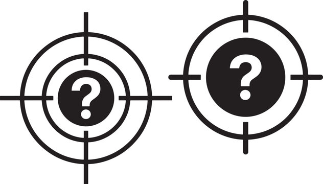 Question mark target icon silhouette