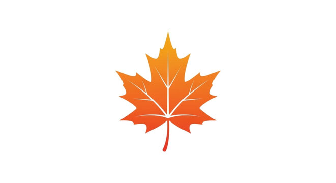 Autumn Maple Leaf Gradient Orange Red Icon Logo Illustration
