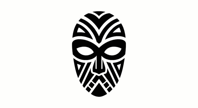 Tribal mask icon, vector illustration of a stylized ethnic mask design
