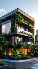 Fototapeta premium Modern House with Greenery.