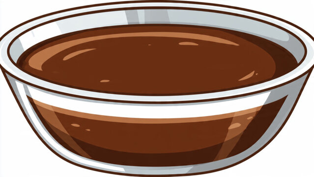 Close up of a brown coffee in a white bowl with ambient light and smooth surface