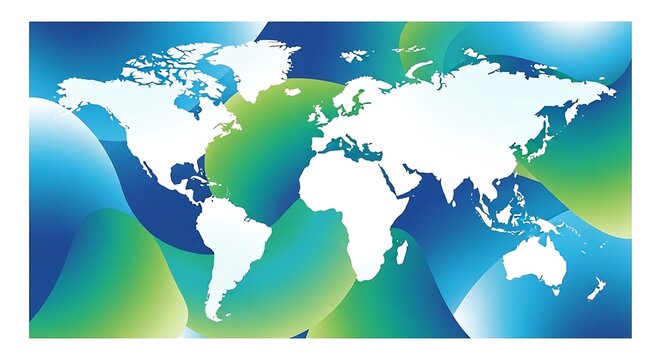 World map showing continents and ocean boundaries.