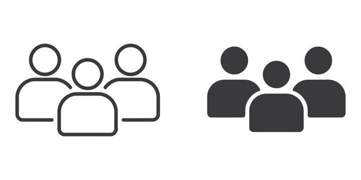 Group icon vector pictogram pack featuring people symbols for community, teamwork, social connection and modern interface design, vector, designs