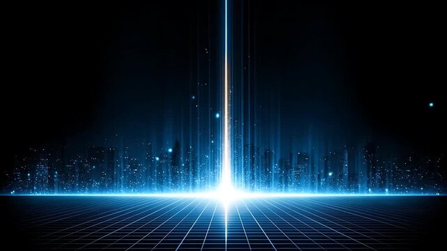Glowing Blue Light Beam Effect.