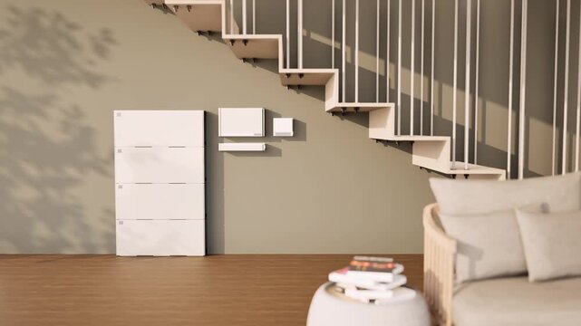 3d rendering home battery or energy storage system for residential used 4k footage