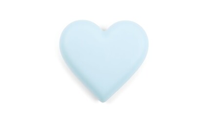 Fototapeta premium A light blue heart shaped object on a white background