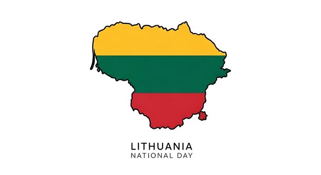 Colorful vector map of Lithuania national flag.