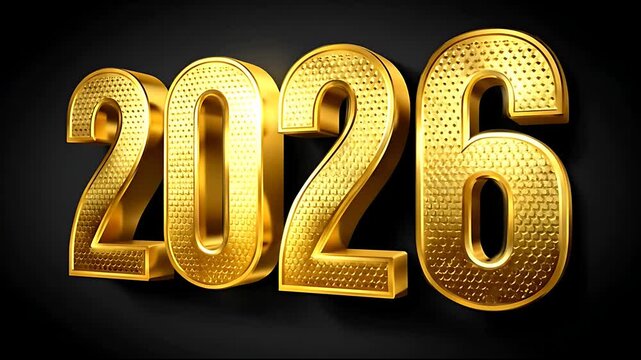 Golden 2026 New Year Number.