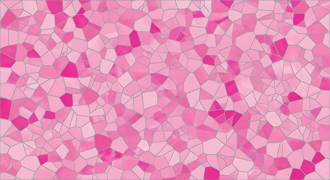 Abstract pink geometric mosaic texture with irregular tessellating shapes and varied tones