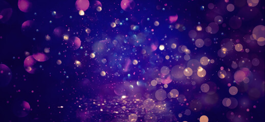 Vibrant blue and purple glowing bokeh background perfect for magical holiday celebrations and elegant festive design posts © susral