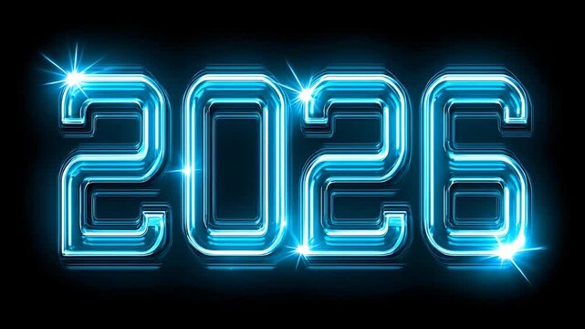 Neon Light 2026 Year Sign.