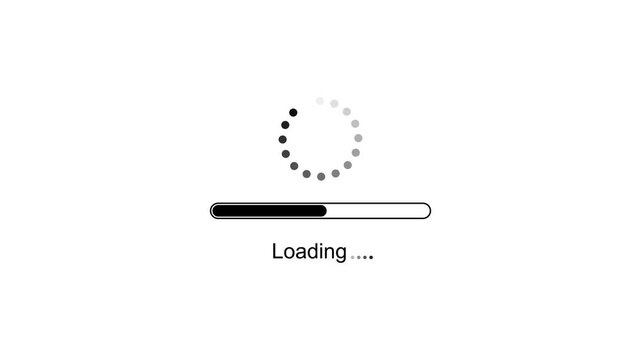 Modern Digital Loading Animation Progress Bar With Dots Motion For Web Apps And User Interface