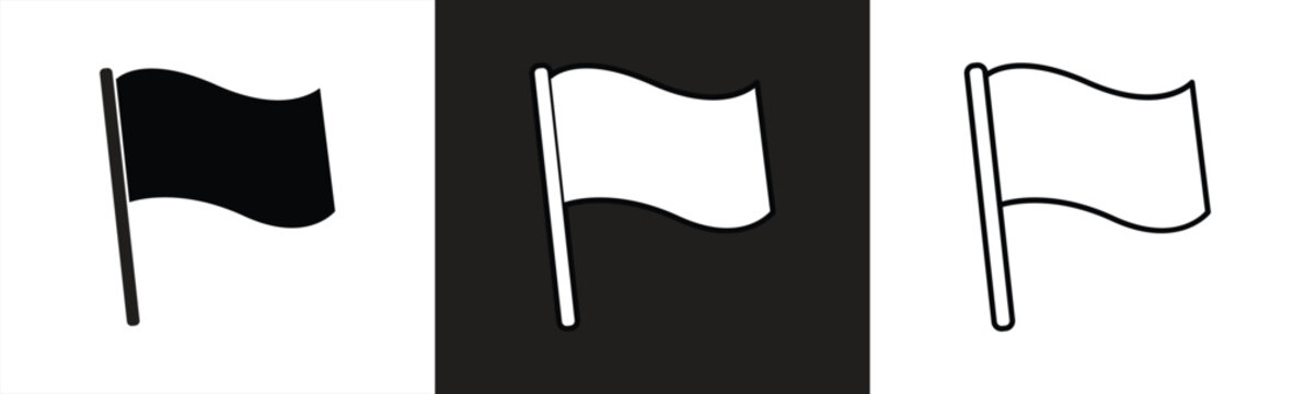 flag icon set, simple icon with white background, vector illustration