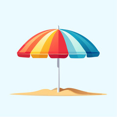 Obraz premium Colorful Beach Umbrella on Sand