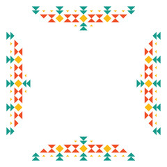 Obraz premium ethnic tribal border frame pattern and ornament