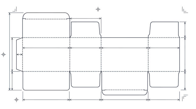 Rectangular Packaging Box Die Cut Template