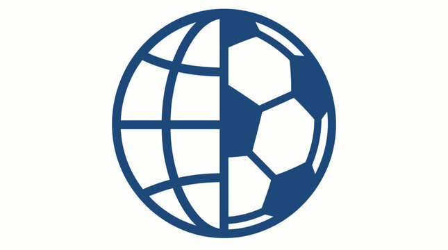Soccer ball globe fusion icon symbol.