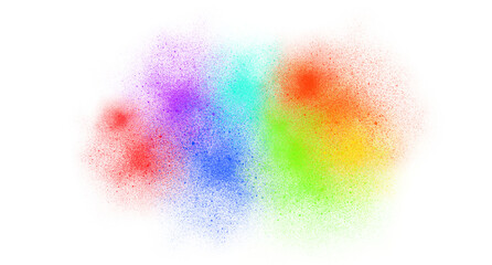 Obraz premium Rainbow Color Spray Paint Texture Isolated on Transparent Background