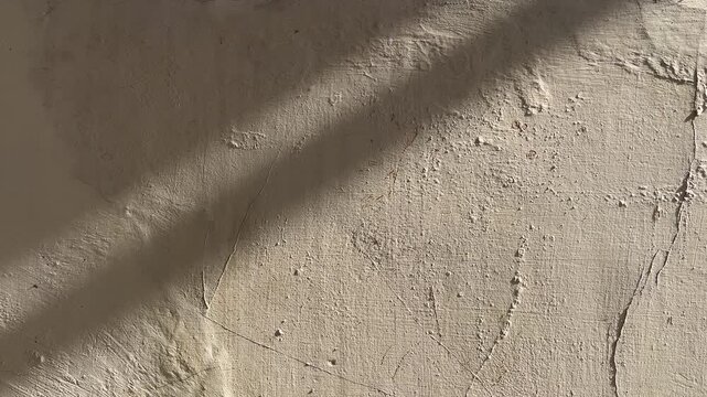 Beige wall interior background, studio and backdrops show products with shadows. text insertion and presentation product. Black. Dark. Copy space, empty. reflected, reflection. white. side view, front