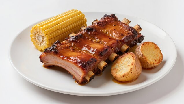 Gourmet Meal Served on White Plate