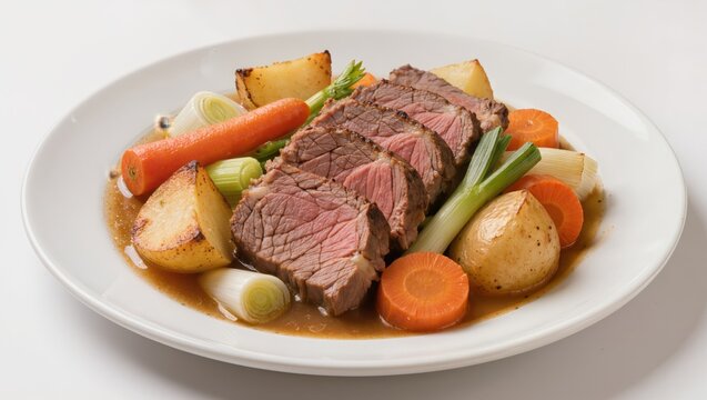 Gourmet Meal Served on White Plate