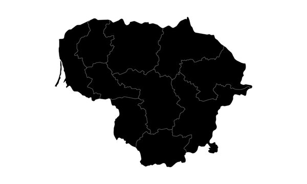 2Map of Lithuania Design Vector