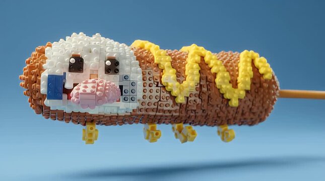 Whimsical Snack Monster Floating in Bright Sky with Candy Coated Texture