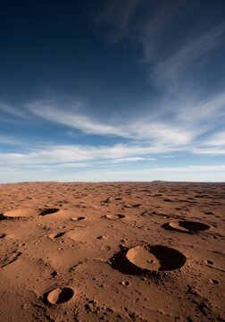 Vast Martian Dunes Under a Striking Blue Sky: A Cosmic Landscape Captured