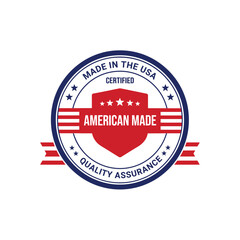 Obraz premium American made shield emblem with stars and stripes vector illustration