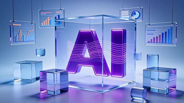 AI technology concept with data charts