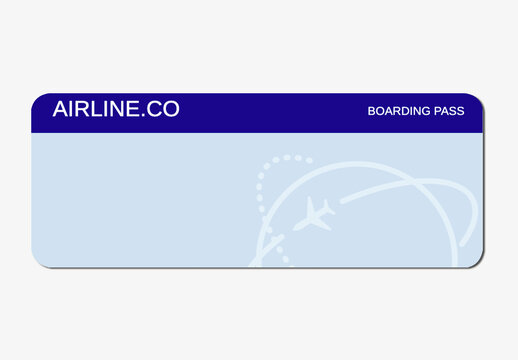Minimalist Airline Boarding Pass Mockup PSD