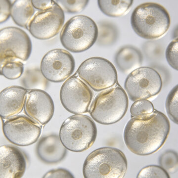 Bright-field micrograph of brewer's yeast cells, showing clear budding structures.