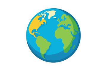 Fototapeta premium Planet Earth globe vector illustration isolated on white background.