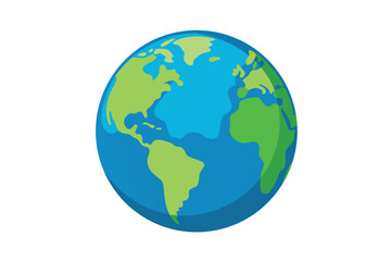 Fototapeta premium Planet Earth globe vector illustration isolated on white background.