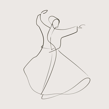 Turkish Dervish Performing a Graceful Whirling Dance