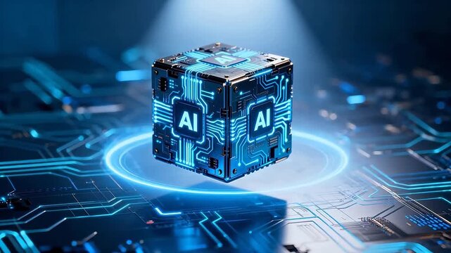 AI cube on circuit board