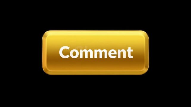 Golden Social Media Engagement Buttons Animation with Like Comment Follow Call to Action