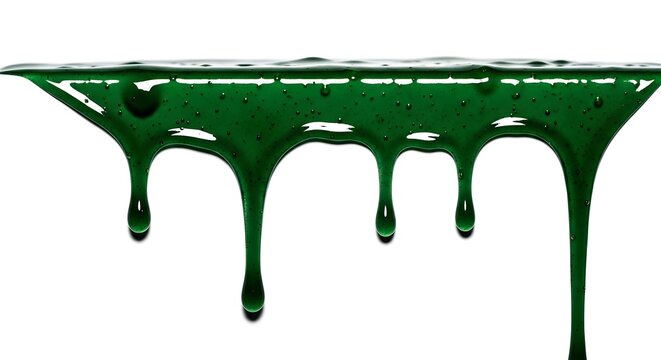 Green slime dripping, viscous liquid oozing, toxic sludge