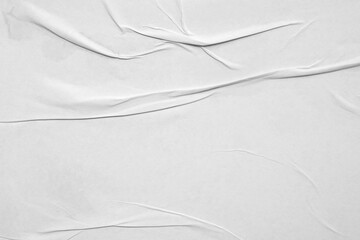 Obraz premium White Crumpled Glued Paper Texture Background for Poster Mockup