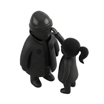 Black ninja silhouette side view