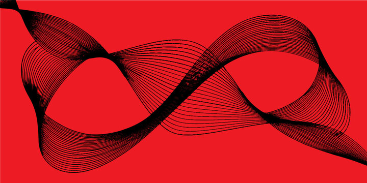 abstract red heart wave background with flowing vector lines and soft abstract curves design in modern decorative style