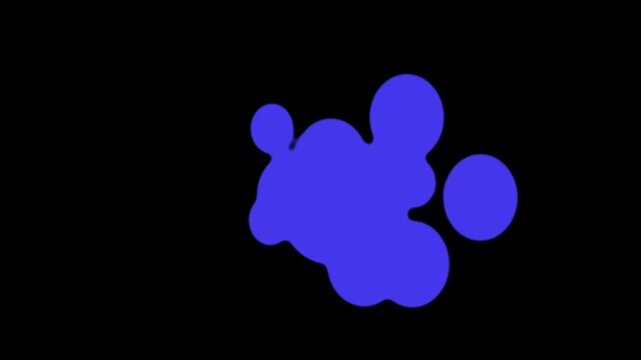 abstract blue metaball shapes floating moving and blending smoothly on black background organic fluid design element for modern video editing transitions and creative visual effects. 4k