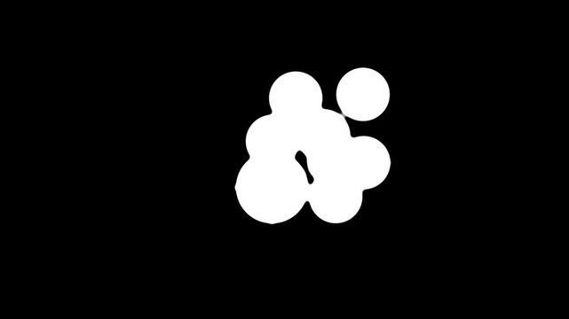 Blob shape liquid circle morphing abstract motion graphics asset loop element transition pack fluid white elements transition mask on black background presentation overlay video intro alpha. 4k