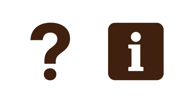Question mark and information icon signs with question information knowledge interface confusion isolated glossary customer business communication questionnaire investigation